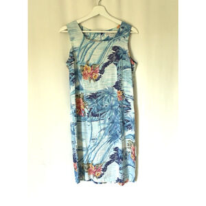 Vtg Patricia Jones Mini Dress 8 Hawaiian Print Floral Sheath